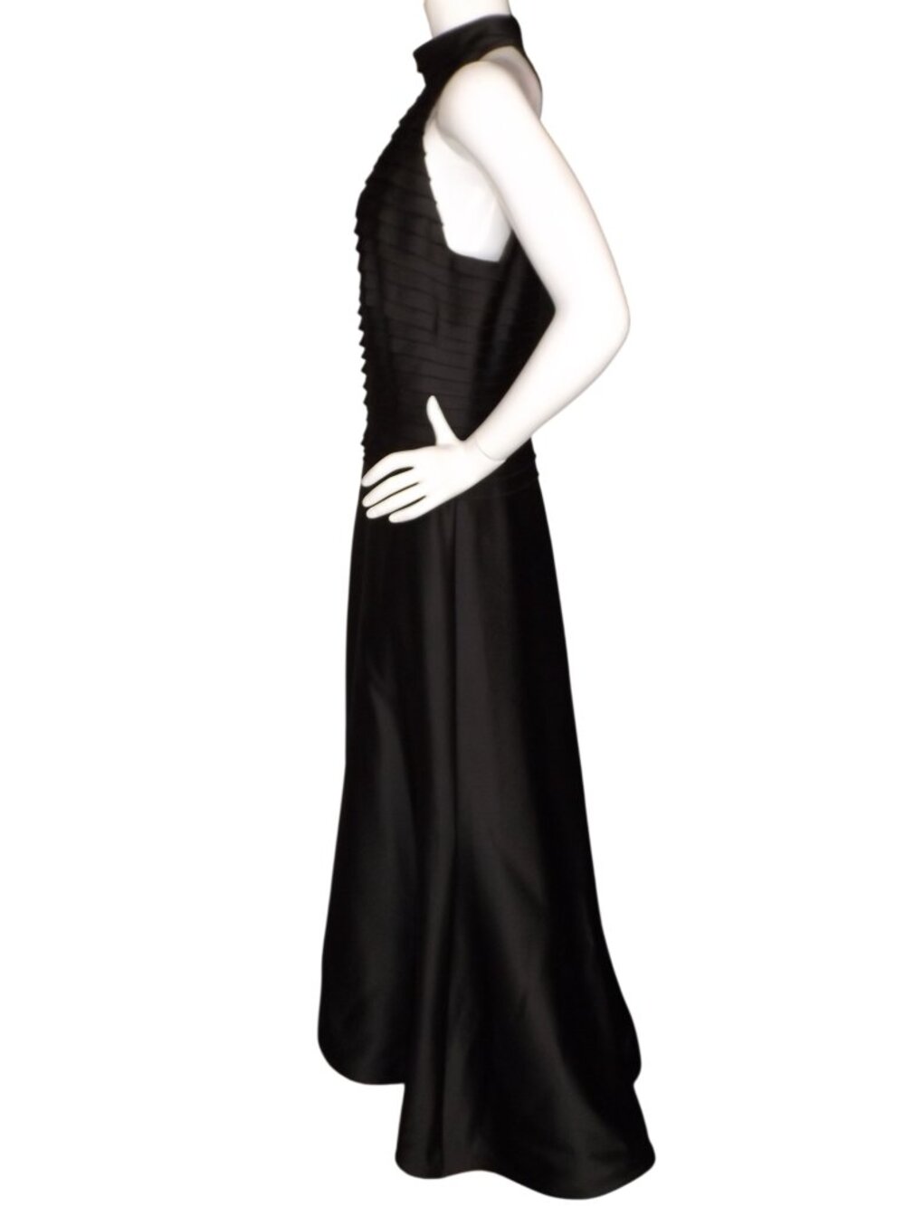 Vintage TADASHI Maxi Dress/Gown, L/12, Dark Brown, Floor length, Bandage Tiers - Picture 9 of 12